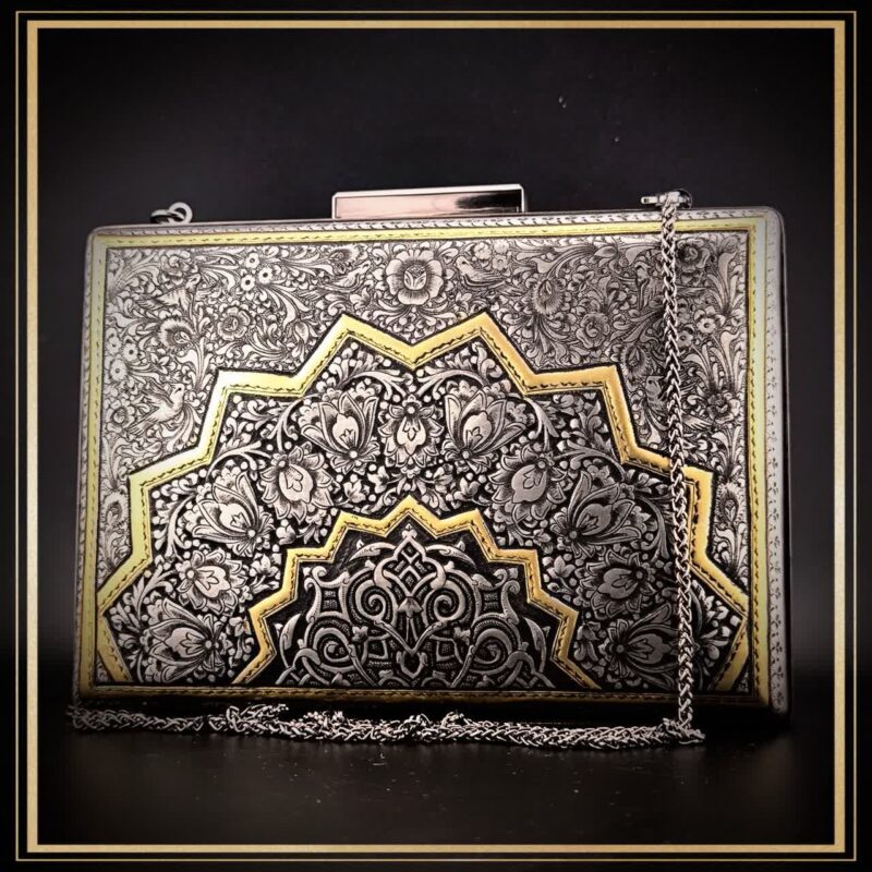 کیف دستی و مجلسی زنانه در فرم کتابی مدل زاگرس یک کیف سنتی زیبا و مناسب هدیه روز مادر و کادو تولد