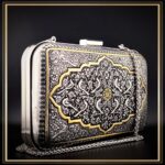 کیف دستی زنانه قلمزنی شده مدل چکاوک یک کیف مجلسی و شیک مناسب هدیه تولد و کادوی روز زن