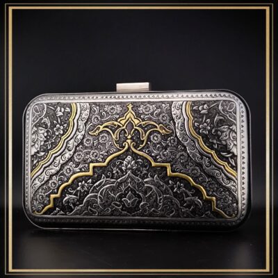 کیف دستی زنانه قلمزنی شده مدل کاشان یک کیف مجلسی و شیک مناسب هدیه تولد و کادوی روز زن