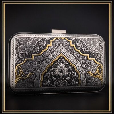 کیف دستی زنانه قلمزنی شده مدل کاشان یک کیف مجلسی و شیک مناسب هدیه تولد و کادوی روز زن