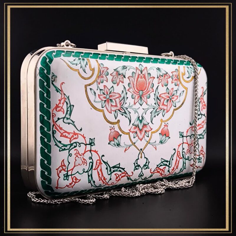 کیف مجلسی و دستی زنانه آراسته شده با هنر میناکاری مدل تهران