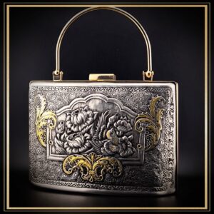 کیف کلاسیک قلمزنی مدل خرداد یک کیف دستی زنانه و مجلسی و خاص است یک کیف سنتی و یک اثر هنری و صنایع دستی