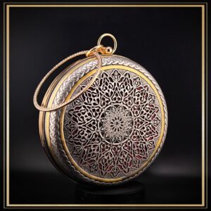 کیف دایره ای قلمزنی و مشبک کاری شده مدل قیصریه یک کیف گرد جذاب و خاص