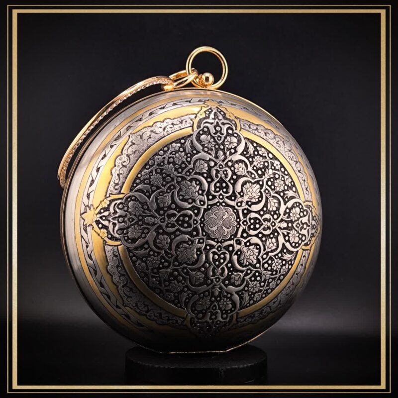 کیف گرد گنبدی مدل چرخاب یک کیف دایره ای قلمزنی شده کیف دستی زنانه و دخترانه مناسب هدیه و کادو