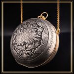 کیف گرد گنبدی مدل گل صدبرگ یک کیف دایره ای قلمزنی شده کیف دستی زنانه و دخترانه مناسب هدیه و کادو