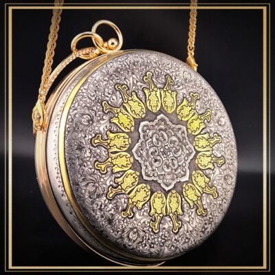 کیف دستی دخترانه گرد گنبدی قلمزنی شده مدل گهر